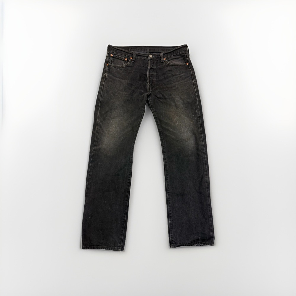 Levi Strauss & Co 501 black denim jeans, men's 34x32, button fly